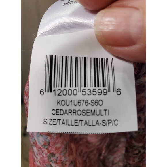 BCBGeneration Multi-Tiered Pink Floral Cedar Rose 3/4 Sleeve Blouse Size Small - Picture 5 of 7